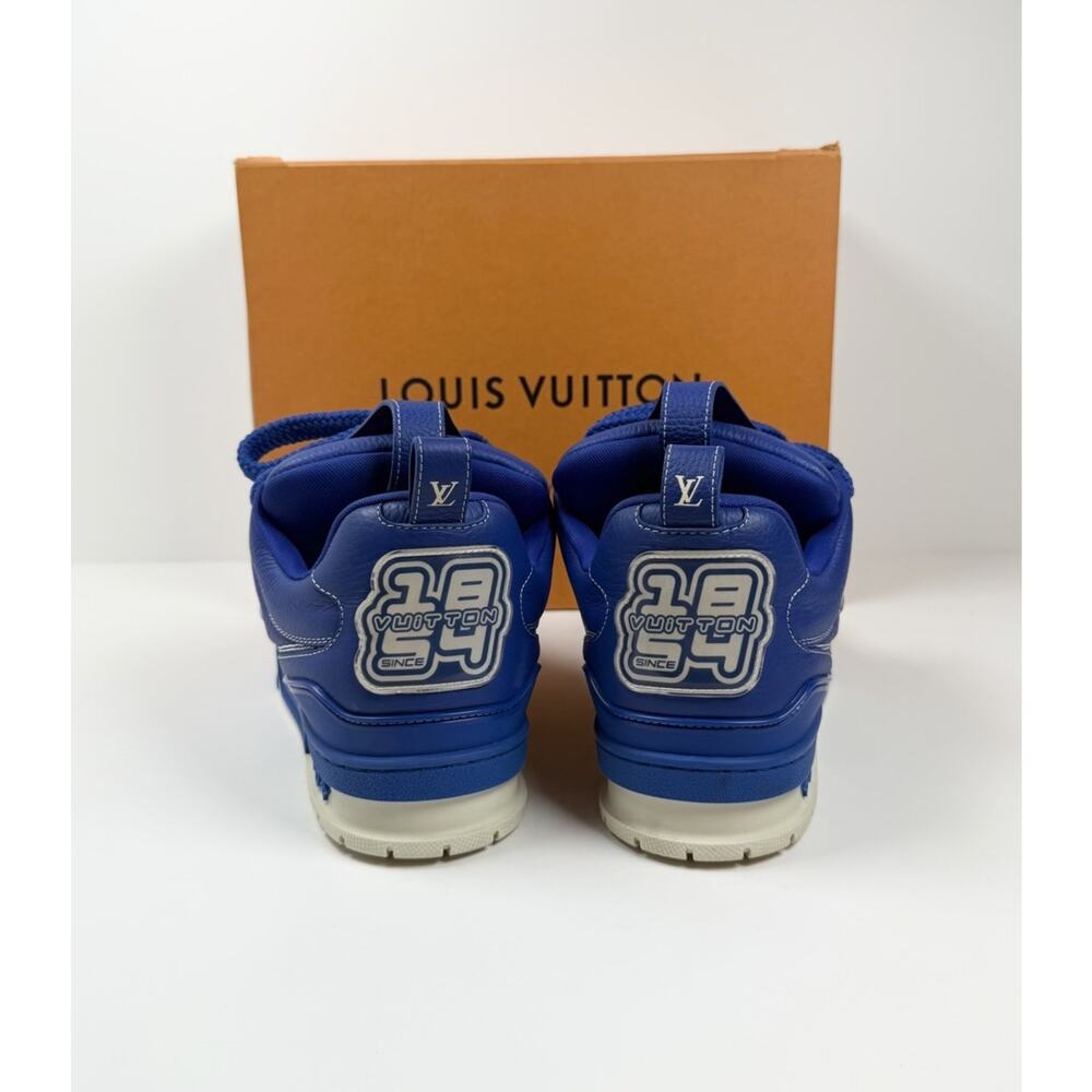 Size 9.5LV/10.5US - Louis Vuitton Skate Leather Blue Sneakers - Picture 4 of 9